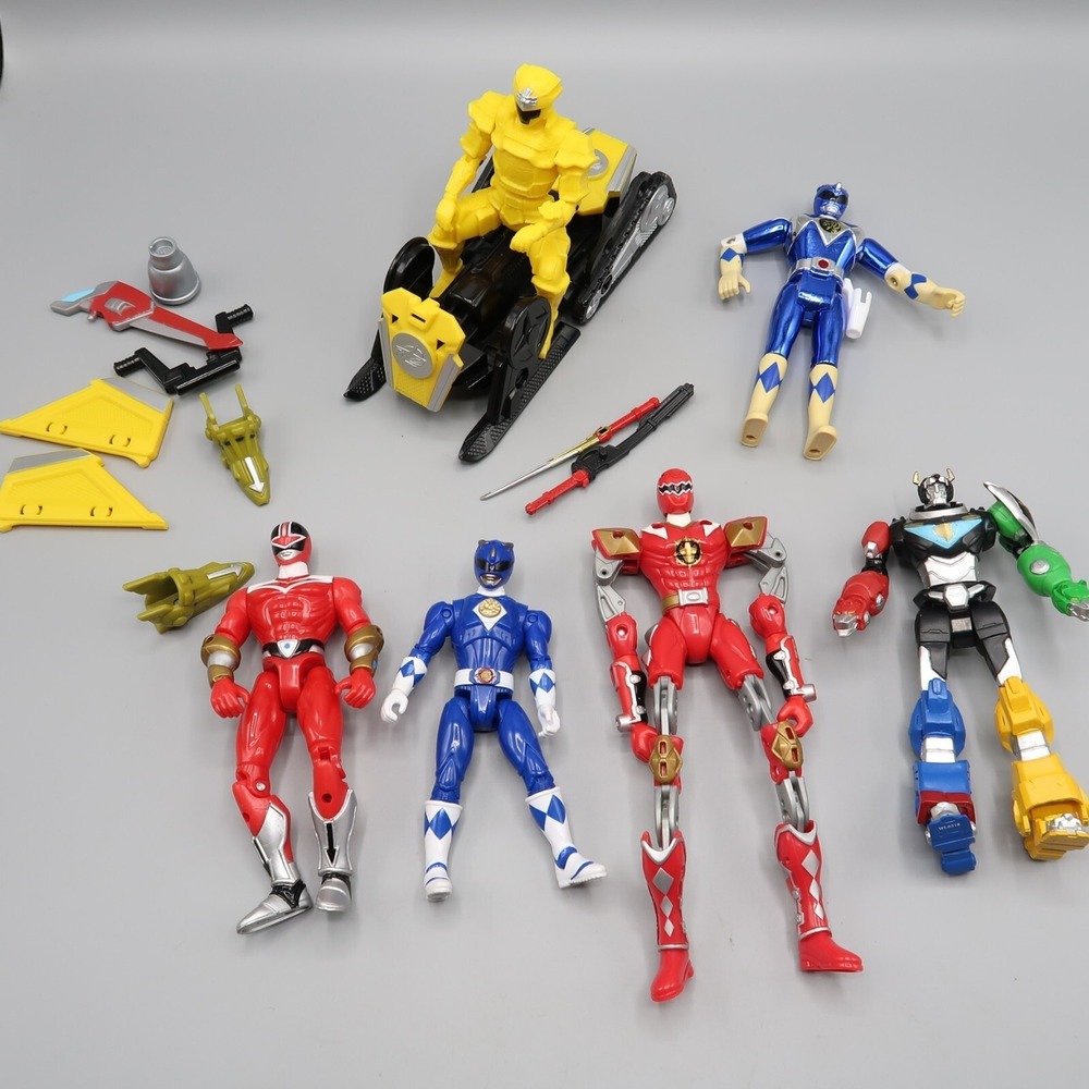 Vintage Mighty Morphin Power Rangers Figures Lot Voltron Playmates Bandi weapons